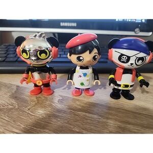 Ryan's World Figures Lot Of 3 , Panda ,‎ Pirate Panda , Ryan painter , EUC
